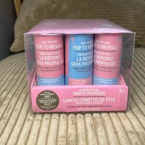 Gender Reveal Party Confetti Poppers - It's a Girl! 12 Pink Poppers NIB